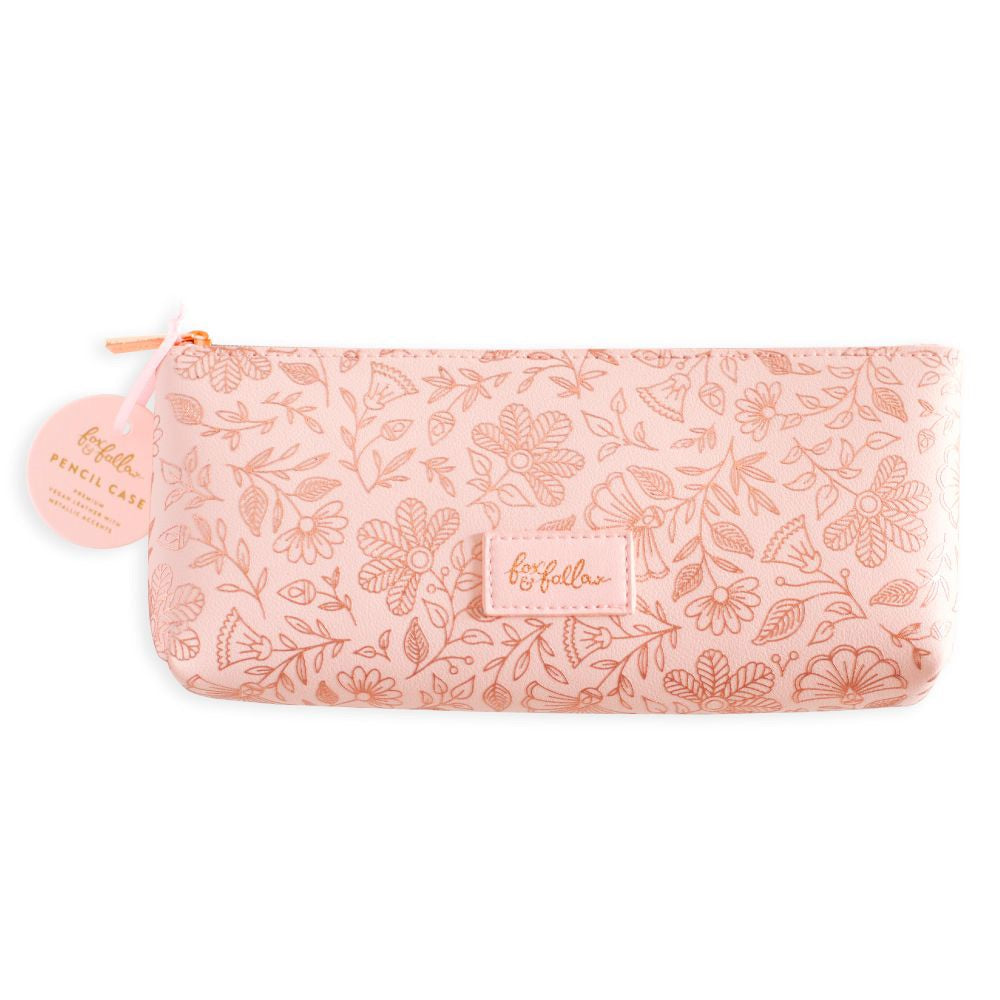 Fox & Fallow Rose Quartz Vegan Leather Pencil Case