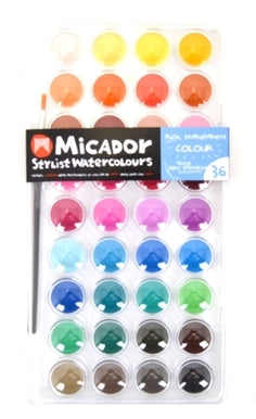 Micador Stylist Watercolour Palette 36 Colours
