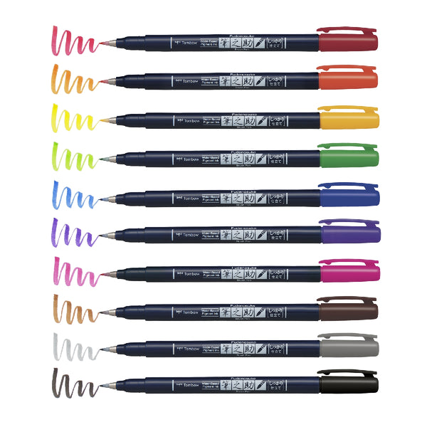 Tombow Fudenosuke 10 Colour Pack