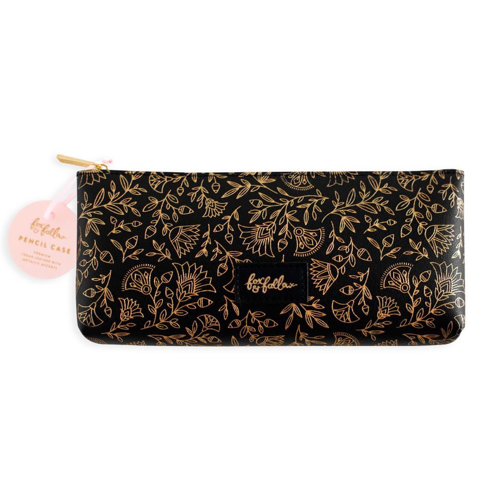 Fox & Fallow Obsidian Vegan Leather Pencil Case